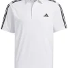 Adidas Heat.Rdy 3-Stripe Short Sleeve Polo Shirt - White