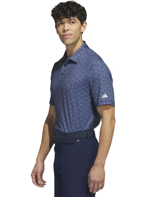 Adidas Ultimate365 Allover Print Golf Polo Shirt - Collegiate Navy