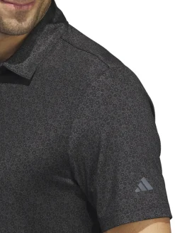 Adidas Ultimate365 Allover Print Golf Polo Shirt - Black