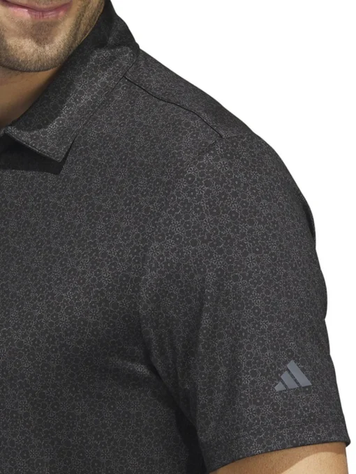 Adidas Ultimate365 Allover Print Golf Polo Shirt - Black