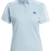 Adidas Women'S Heat.Rdy 3-Stripes Short Sleeve Polo Shirt - Wonder Blue