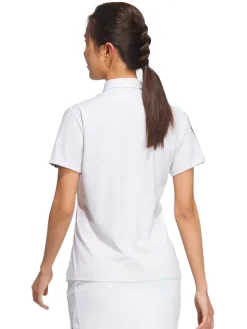 Adidas Women'S Heat.Rdy 3-Stripes Short Sleeve Polo Shirt - White