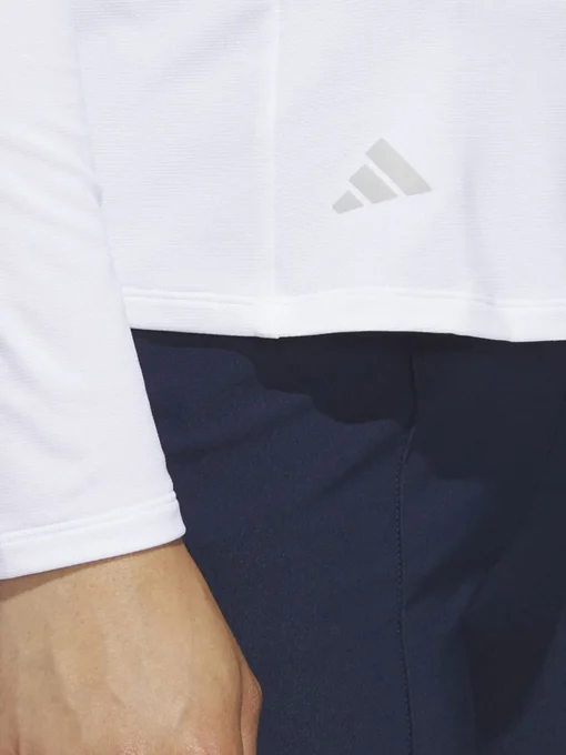 Adidas Women'S Quarter-Zip Long Sleeve Golf Polo Shirt - White