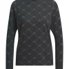 Adidas Women'S Ultimate365 Tour Monogram Mock Neck Long-Sleeve Top - Black