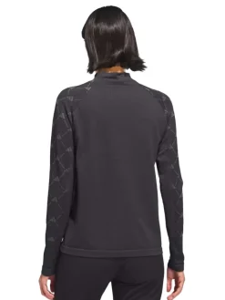 Adidas Women'S Ultimate365 Tour Monogram Mock Neck Long-Sleeve Top - Black