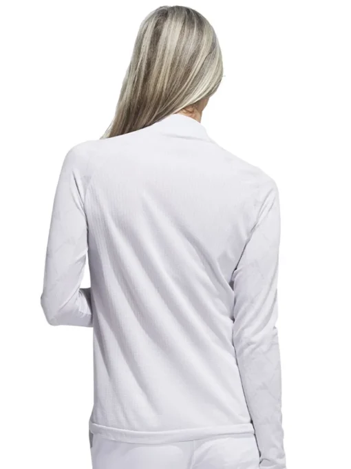 Adidas Women'S Ultimate365 Tour Monogram Mock Neck Long-Sleeve Top - White