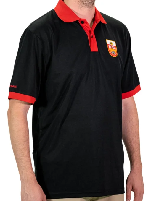 Bush Chook Shield Polo - Black