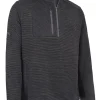 Callaway Heather Stripe Fleece Back 1/4 Zip - Black Heather