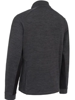 Callaway Heather Stripe Fleece Back 1/4 Zip - Black Heather