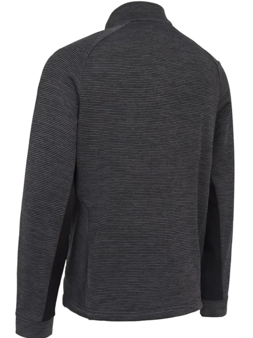 Callaway Heather Stripe Fleece Back 1/4 Zip - Black Heather