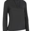 Callaway Women'S 1/4 Zip Chev Front Seams Top - Caviar