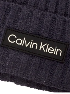 Calvin Klein Chunky Knit Badge Beanie