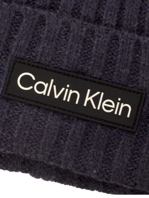 Calvin Klein Chunky Knit Badge Beanie