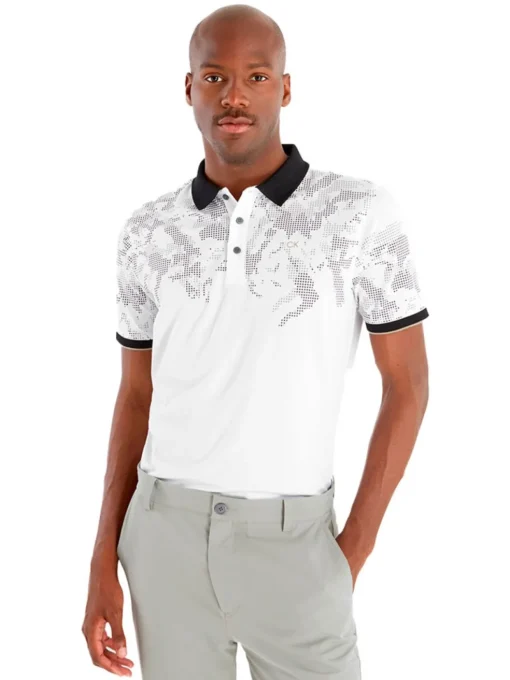 Calvin Klein Nashua Printed Polo - White/Black