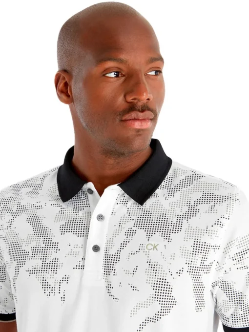 Calvin Klein Nashua Printed Polo - White/Black