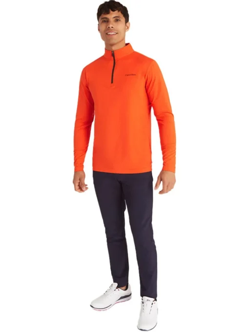 Calvin Klein Newport Half Zip - Spicy Orange