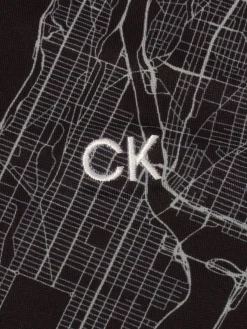 Calvin Klein Nyc Print Polo - Black