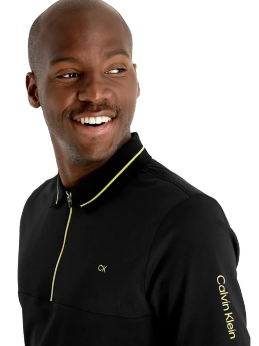 Calvin Klein Whitman Zipped Polo - Black