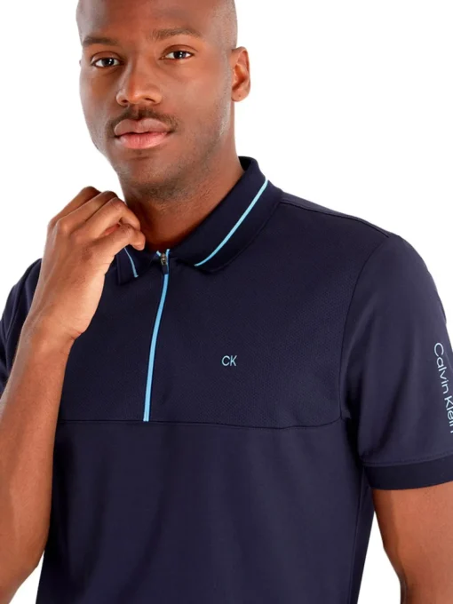 Calvin Klein Whitman Zipped Polo - Navy