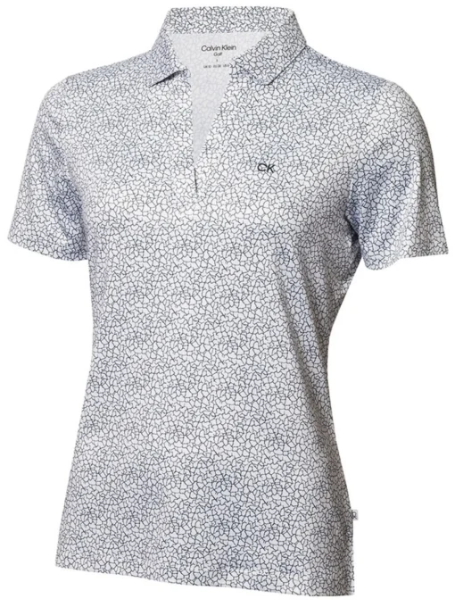 Calvin Klein Women'S Crackle Polo - White/Navy