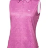Calvin Klein Women'S Crackle Sleeveless Polo - Orchid/White