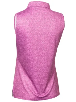 Calvin Klein Women'S Crackle Sleeveless Polo - Orchid/White