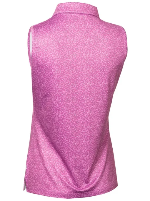 Calvin Klein Women'S Crackle Sleeveless Polo - Orchid/White