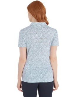 Calvin Klein Women'S Crackle Polo - White/Navy