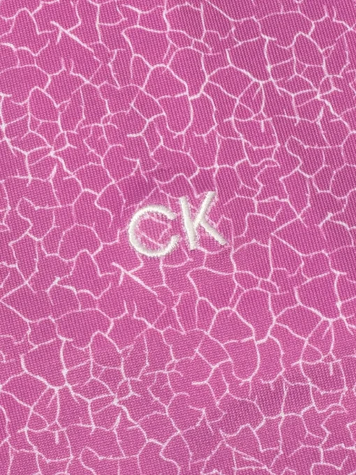 Calvin Klein Women'S Crackle Sleeveless Polo - Orchid/White