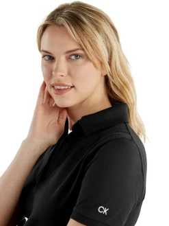Calvin Klein Women'S Jenny Open Neck Polo - Black