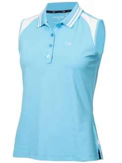 Calvin Klein Women'S Mohawk Sleeveless Polo - Heritage Blue/White