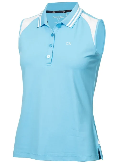 Calvin Klein Women'S Mohawk Sleeveless Polo - Heritage Blue/White