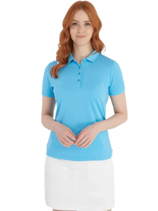 Calvin Klein Women'S Performance Cotton Pique Polo - Heritage Blue