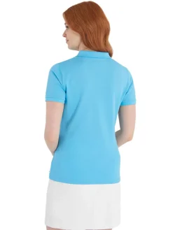 Calvin Klein Women'S Performance Cotton Pique Polo - Heritage Blue