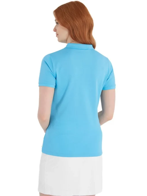 Calvin Klein Women'S Performance Cotton Pique Polo - Heritage Blue