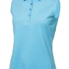Calvin Klein Women'S Sleeveless Performance Cotton Pique Polo - Heritage Blue