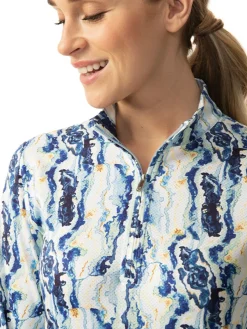 Daily Sports W Marble Long Sleeve Polo - Marble