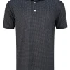 Footjoy Lisle Geo Print Golf Shirt - Black/Grey/White