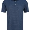 Footjoy Lisle Geo Print Golf Shirt - Navy/Light Blue/White