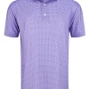 Footjoy Lisle Geo Print Golf Shirt - Violet/Black/White