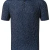 Footjoy Lisle Glass Print Golf Shirt - Navy