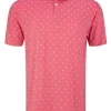 Footjoy Lisle Paisey Print Golf Shirt (Athletic Fit) - Cape Red/Grey