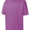Footjoy Stretch Pique Solid Gingham Trim Golf Shirt (Athletic Fit) - Orchid