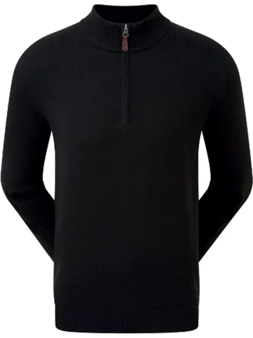 Footjoy Wool Blend 1/2 Zip Pullover - Black