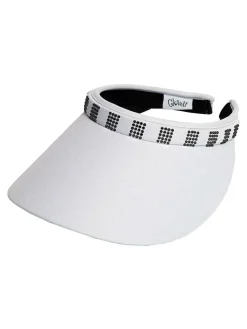 Glove It Bling Crystal Square Clip Visor - White