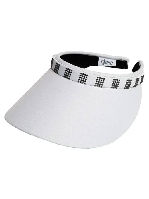 Glove It Bling Crystal Square Clip Visor - White