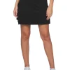 Ibkul Solid Faux Wrap Skort (17.5") - Black
