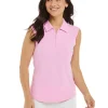 Ibkul Solid Sleeveless Polo - Candy Pink