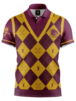 Official Nrl Fairway Golf Polo Shirt - Brisbane Broncos