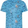 Original Penguin All Over Polar Pete Print Polo - Mediterranean Blue